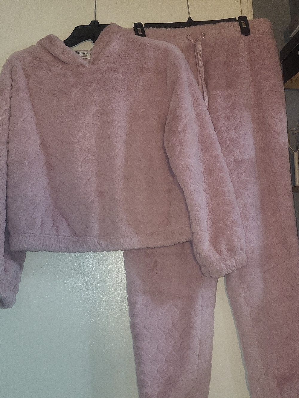 Soft Plush Sweat Suit Set - Dusty Pink